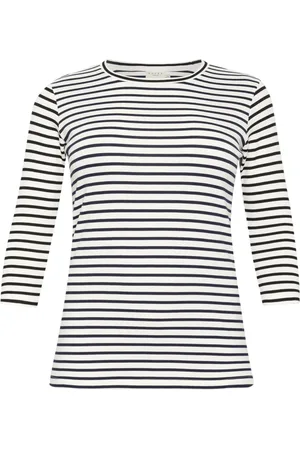 Kaffe Koszulki, Kobieta, Biały, L, Bluzka w Paski Top & T-Shirt