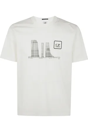 C.P. Company Koszulki, Mężczyzna, Biały, S, Miejskie Budynki Koszulka Jersey