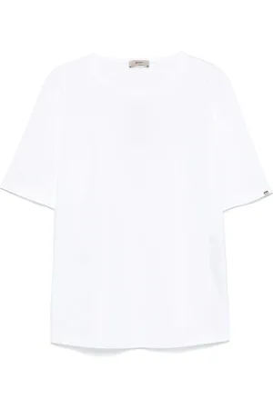 HERNO Koszulki, Kobieta, Biały, M, Casual Bawełniany T-shirt