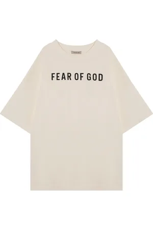 FEAR OF GOD Koszulki, Mężczyzna, Beżowy, L, Koszulka z krótkim rękawem i okrągłym dekoltem