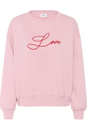 Saint Tropez Bluzy, Kobieta, Różowy, XL, Bawełna, Różowy Nektar Bluza z Haftem