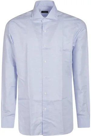 BARBA Koszule, Mężczyzna, Niebieski, 2XL, Stylowa koszula z długim rękawem