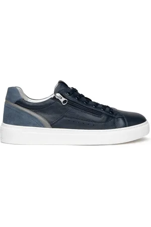 Nero Giardini Buty, Mężczyzna, Niebieski, 41 EU, Zamsz, Niebieskie Zamszowe Skórzane Sneakersy