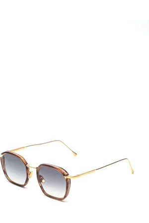 John Dalia Akcesoria, unisex, Żółty, ONE SIZE, Len, Stylowe okulary przeciwsłoneczne dla Twojego wyjątkowego stylu
