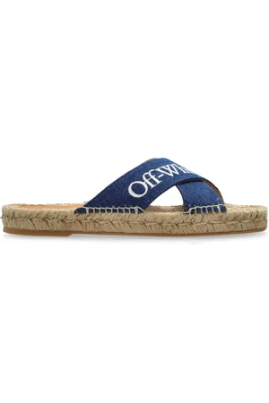 OFF-WHITE Buty, Kobieta, Niebieski, 41 EU, Skóra, Klapki `Criss`