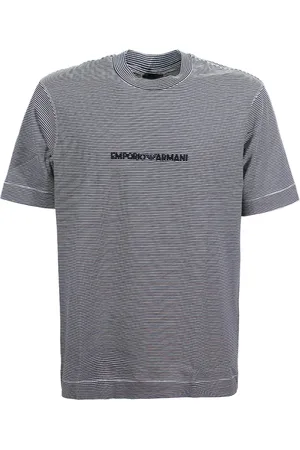 Emporio Armani Koszulki, Mężczyzna, Niebieski, L, Niebieski T-shirt z logo Regular Fit