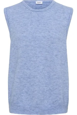 Saint Tropez Swetry, Kobieta, Niebieski, S, Hydrangea Melange Sweter Bez Rękawów