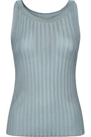 HERNO Koszulki, Kobieta, Niebieski, S, Stylowy Top dla Kobiet