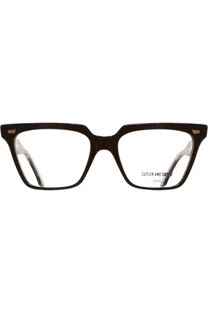 Cutler and Gross Akcesoria, unisex, Czarny, ONE SIZE, Czarne Okulary Optyczne z Acetatowymi Soczewkami