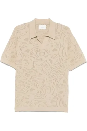 NN.07 Koszulki, Mężczyzna, Beżowy, M, Klasyczny T-shirt Ryan