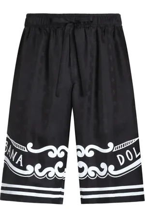 Dolce & Gabbana Szorty, Mężczyzna, Czarny, M, Szorty z elastycznym sznurkiem i paskiem w paski
