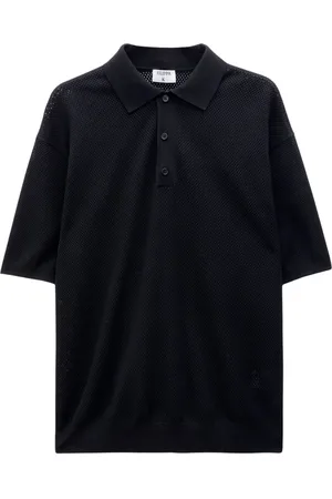 Filippa K Koszulki, Mężczyzna, Czarny, M, Poliester, Czarna Koszulka Polo z Siateczki
