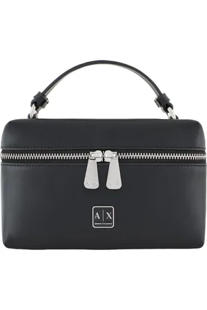 Armani Exchange Torebki, Kobieta, Czarny, ONE SIZE, Czarne akcesoria z logo zamykanie na zamek błyskawiczny