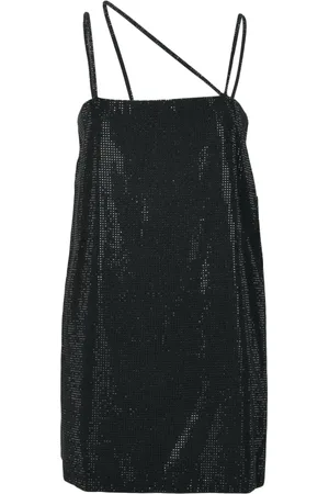 Dondup Sukienki, Kobieta, Czarny, M, Krótka sukienka z detalami ze strass