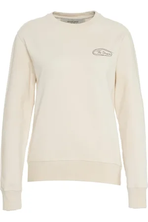 Golden Goose Bluzy, Kobieta, Beżowy, S, Bawełna, Athena Distressed Sweatshirt