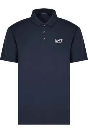 EA7 Koszulki, Mężczyzna, Niebieski, M, Koszulka Polo z Krótkim Rękawem