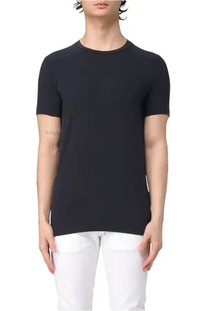 Dondup Koszulki, Mężczyzna, Niebieski, M, T-shirt z mieszanką bawełny