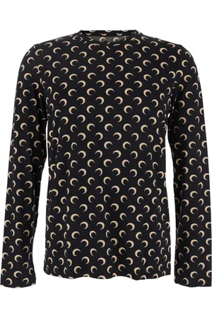Marine Serre Koszulki, Mężczyzna, Czarny, M, Czarny Moon Jersey Regular Top