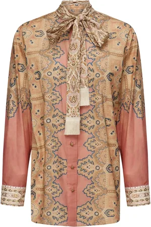 VALENTINO GARAVANI Bluzki, Kobieta, Wielobarwność, S, Len, Koszula Multi Colour Camicia