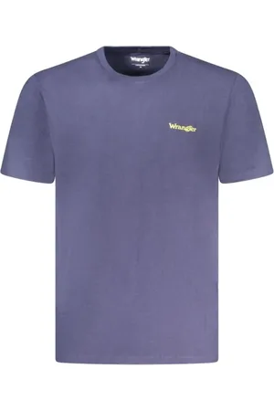 Wrangler Koszulki, Mężczyzna, Niebieski, 2XL, Koszulka z krótkim rękawem i dekoltem w serek