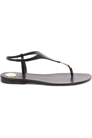 Saint Laurent Buty, Kobieta, Czarny, 37 EU, Płaskie sandały w kolorze czarnym nero
