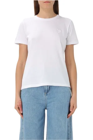 Dondup Koszulki, Kobieta, Biały, L, Bawełniany T-shirt