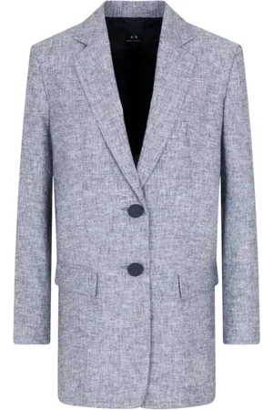 Armani Exchange Kurtki, Kobieta, Niebieski, M, Monopetto Logo Blezer Kurtki