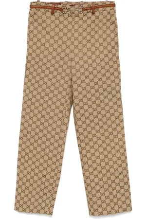 Gucci Spodnie, Kobieta, brązowy, M, Beżowe Spodnie z Kieszeniami