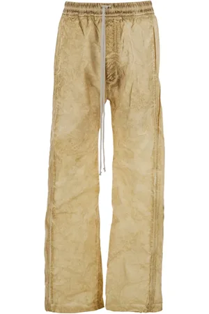 Rick Owens Spodnie, Mężczyzna, Beżowy, M, Beżowe Parchment Pusher Spodnie