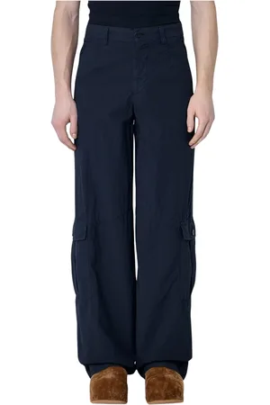 DRIES VAN NOTEN Spodnie, Mężczyzna, Szary, L, Bawełniana tkanina Spodnie z wysokim stanem