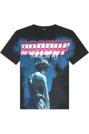 Dondup Koszulki, Mężczyzna, Czarny, L, Bawełniany T-shirt