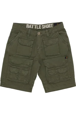 Alpha Industries Szorty, Mężczyzna, Zielony, W30, Cargo Pocket Battle Shorts