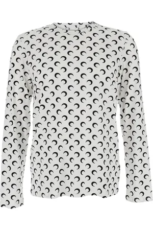 Marine Serre Koszulki, Mężczyzna, Biały, M, Biały Moon Jersey Regular Top