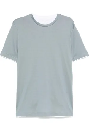 ELEVENTY Koszulki, Mężczyzna, Niebieski, S, Denim, Denim T-shirt Bordini