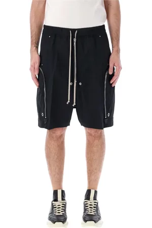Rick Owens Szorty, Mężczyzna, Czarny, L, Czarne Szorty Bermuda Bauhaus Bela