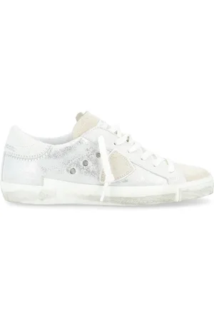 Philippe model Buty, Kobieta, Wielobarwność, 37 EU, Zamsz, Srebrne laminowane skórzane trampki Paris X