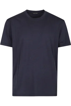 Tom Ford Koszulki, Mężczyzna, Niebieski, L, Luźny Bawełniany T-shirt dla Mężczyzn