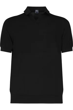 FEDELI Koszulki, Mężczyzna, Czarny, 2XL, Czarne Polo T-shirty i Pola