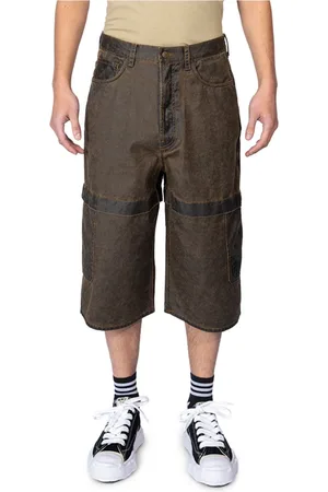 Acne Studios Szorty, Mężczyzna, brązowy, L, Brązowe spodnie z powłoką bawełnianą