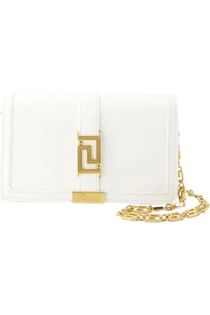 VERSACE Torebki, Kobieta, Biały, ONE SIZE, Skóra, Portfel Bogini Na Łańcuchu - Biały