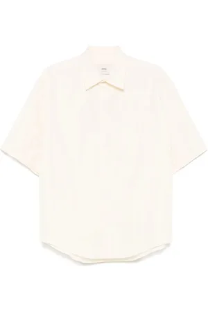 Ami Koszule, Mężczyzna, Beżowy, S, Boxy Short Sleeve Shirt