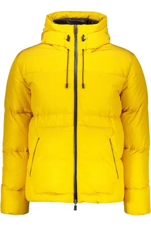 HERNO Kurtki, Mężczyzna, Żółty, 4XL, Poliester, Wodoodporna Kurtka Puchowa z Kapturem