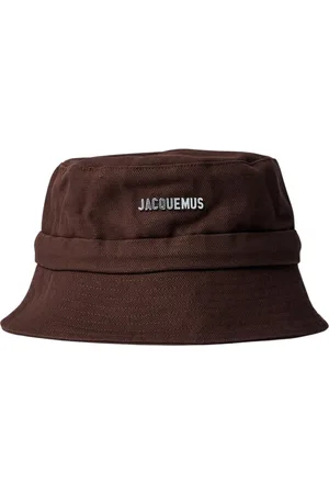 Jacquemus Akcesoria, Mężczyzna, brązowy, 58 CM, Logo Bucket Hat z Bawełny Twill