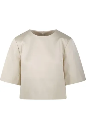 By Malene Birger Koszulki, Kobieta, Beżowy, S, Len, Szary Hania Top