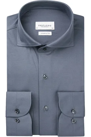 Profuomo Koszule, Mężczyzna, Niebieski, S, Denim, Koszula X-Cutaway Denim