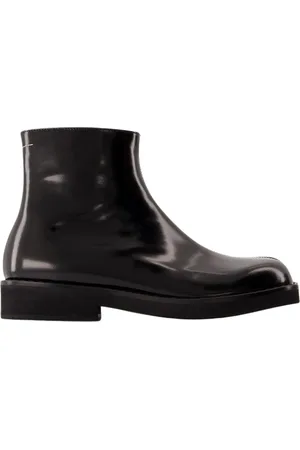 Maison Margiela Buty, Mężczyzna, Czarny, 40 EU, Czarne skórzane botki męskie