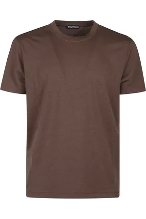 Tom Ford Koszulki, Mężczyzna, brązowy, XL, Luźny Bawełniany T-shirt