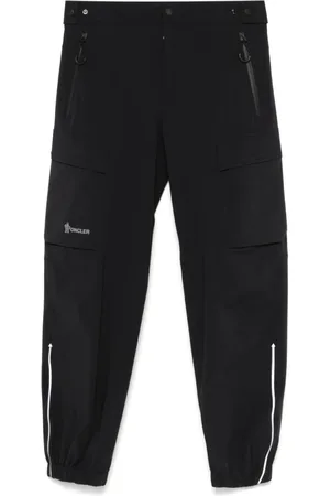 Moncler Spodnie, Mężczyzna, Czarny, L, Czarne Spodnie z Mankietami