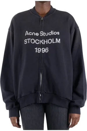 Acne Studios Bluzy, Kobieta, Czarny, M, Bawełna, Czarny Bawełna Poliester Bluza