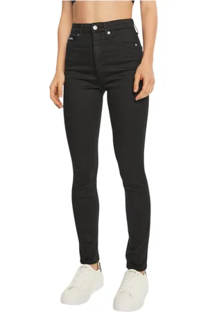 Calvin Klein Jeansy, Kobieta, Czarny, W25 L30, Wysokie jeansy Skinny dla kobiet